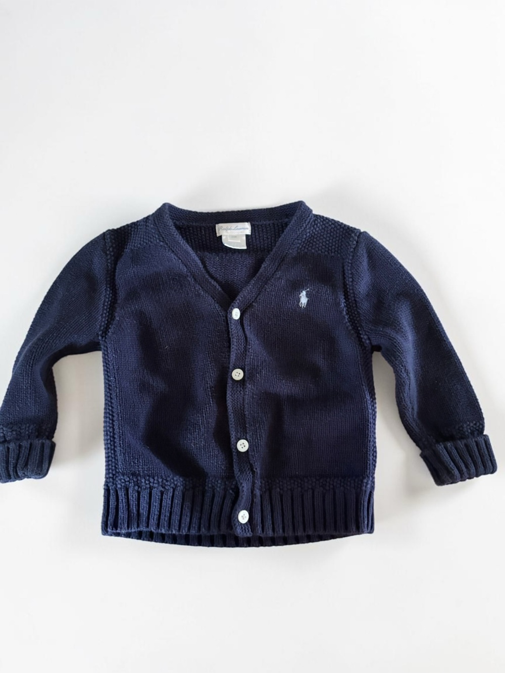 Ralph Lauren Baby Cardigan Navy Knit Sweater 24M Classic